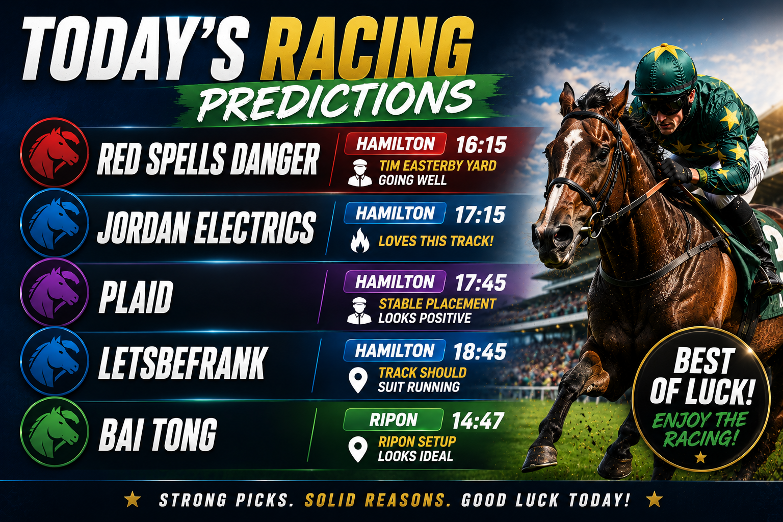 Todays Free Horse Racing Tips - Sunday 17th May