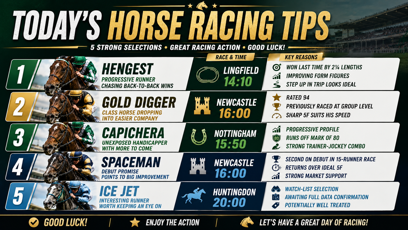 Todays Free Horse Racing Predictions- Tuesday 19th May