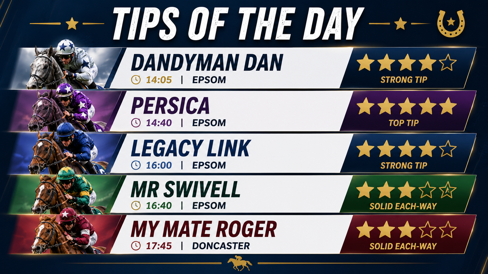 Todays Free Horse Racing Tops – Friday 5th June