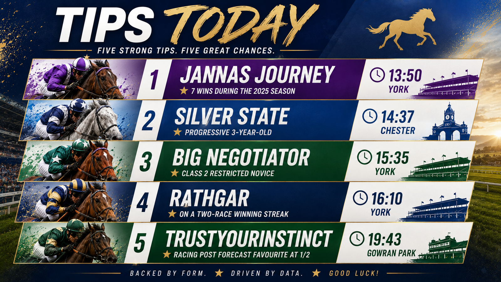Todays Free Horse Racing Tips – Saturday 13th June