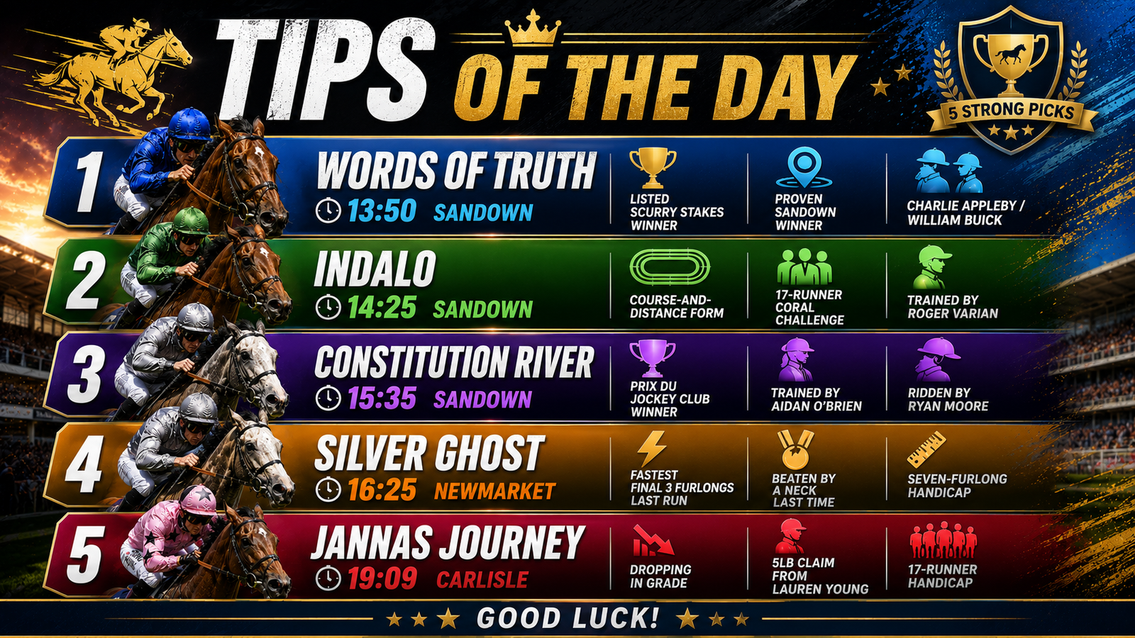 Todays Free Horse Racing Tips - Saturday 4th July