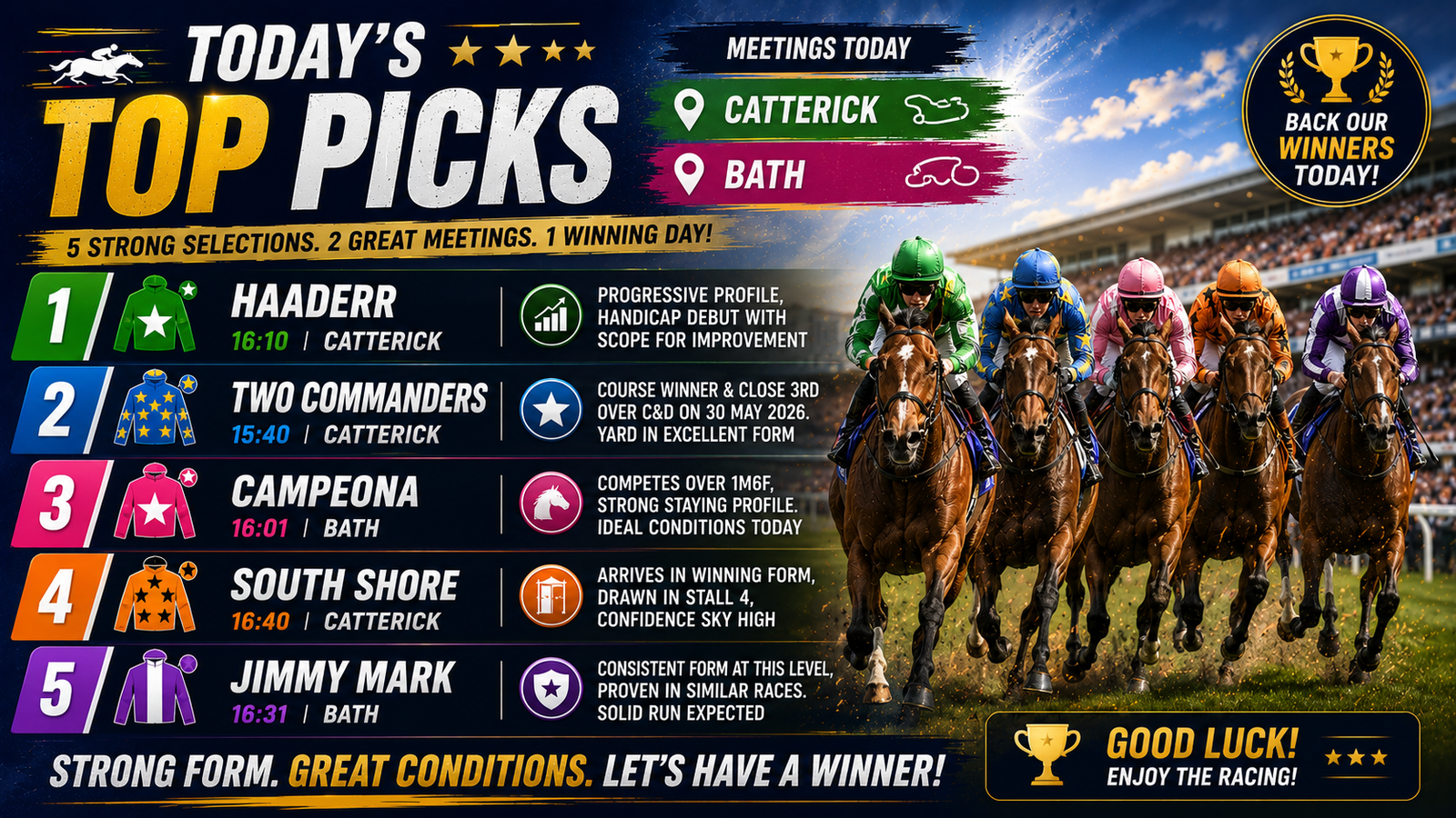 Todays Free Horse Racing Tips - Wednesday 15th July