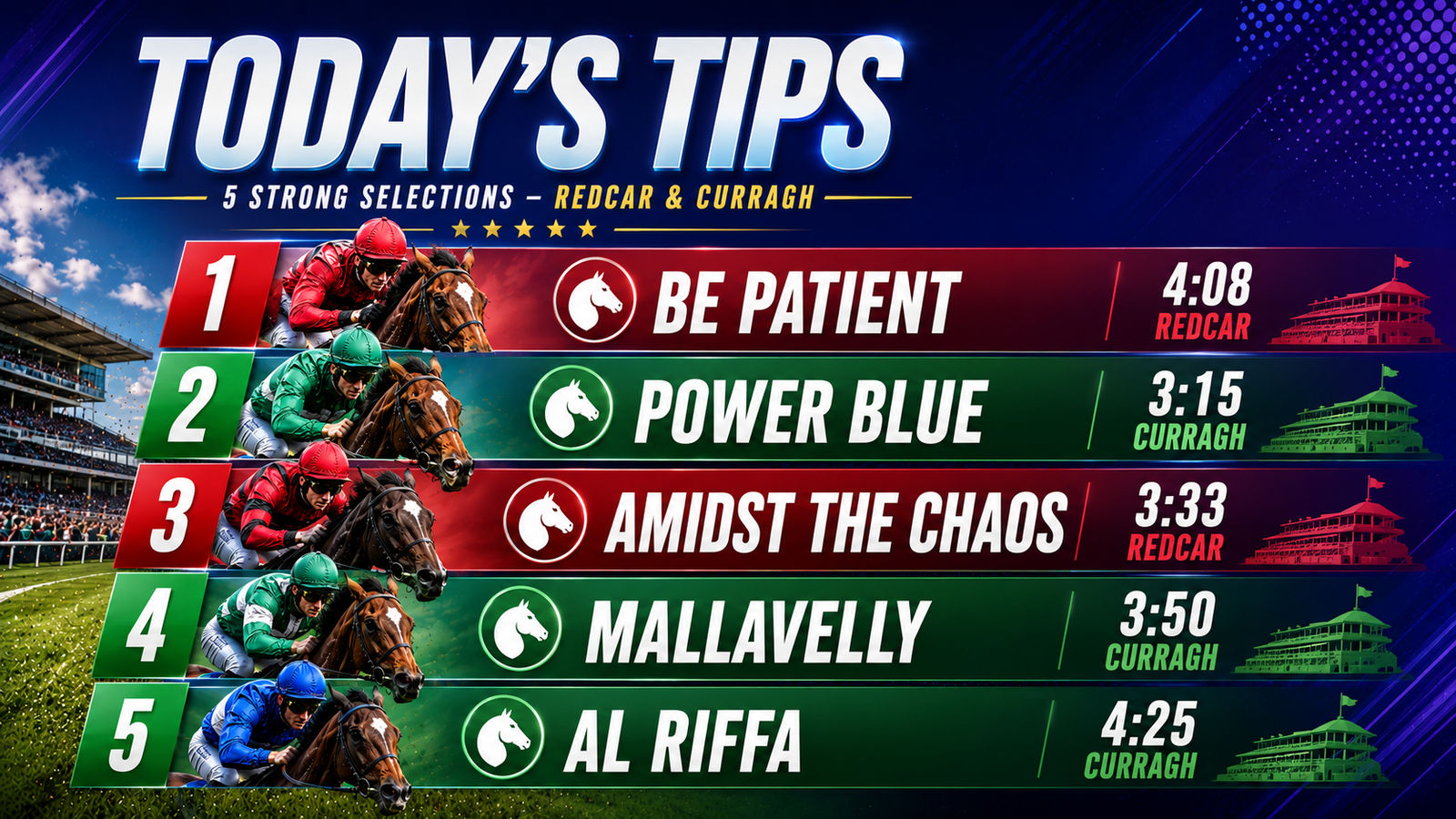 Todays Free Horse Racing Tips - Sunday 19th July