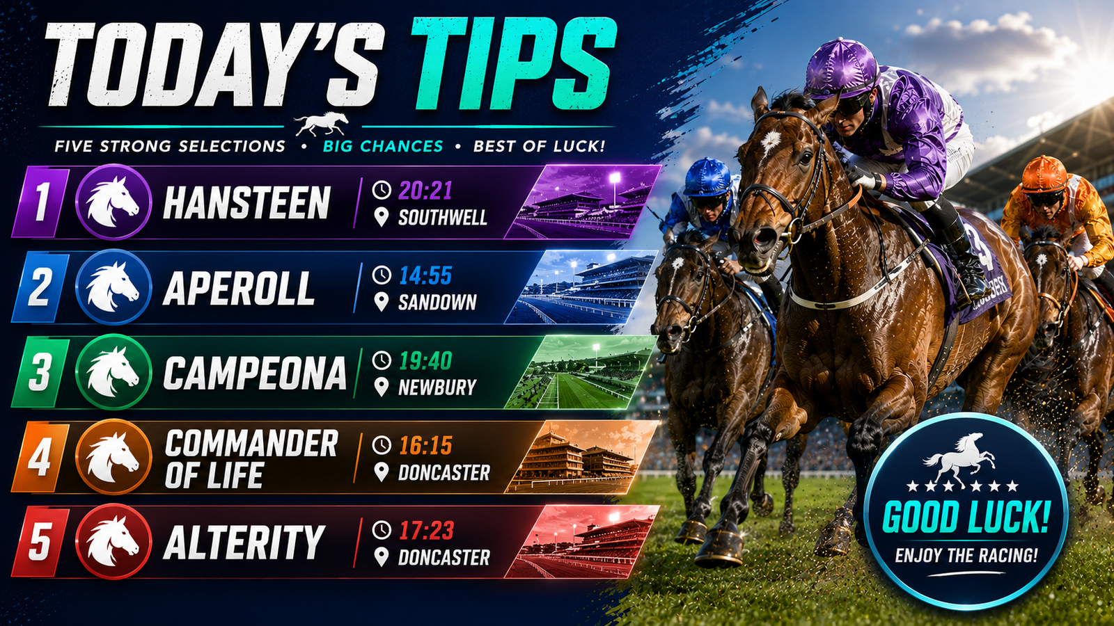 Todays Free Horse Racing Tips - Thursday 23rd July